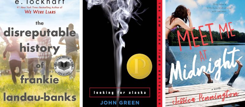 Photo collage of 2000s YA books about prank wars