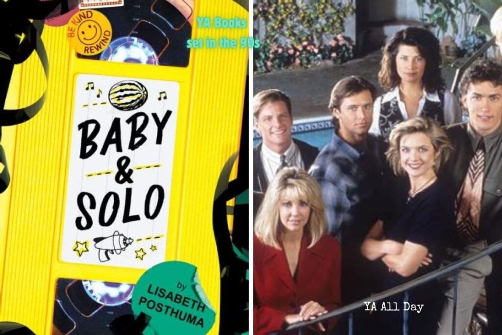 Photo collage of Baby & Solo and a photo of the cast of Melrose Place