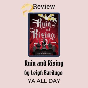 Cover of Ruin and Rising on a pink background.