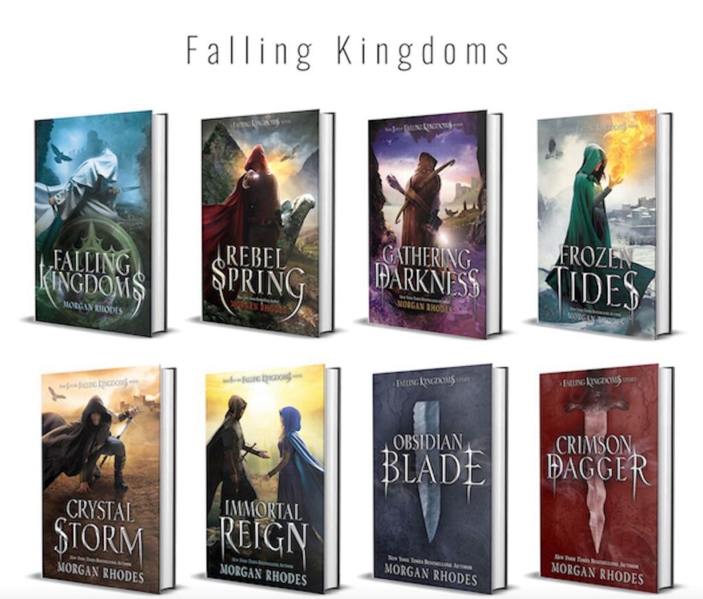 Photo of the covers of all the Falling Kingdom series