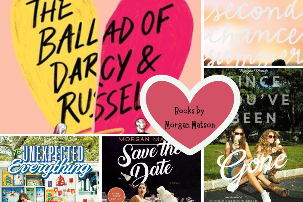 Photo collage of some books written by YA author Morgan Matson
