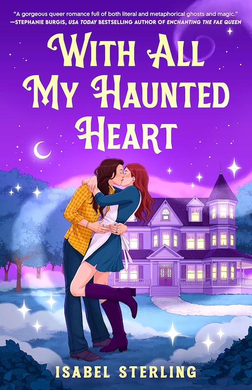 Cover of With All My Haunted Heart shows a couple embracing on a purple background