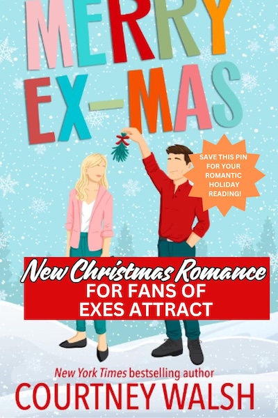 Cover of Merry Xmas. An illustration of a man holding mistletoe over a woman's head