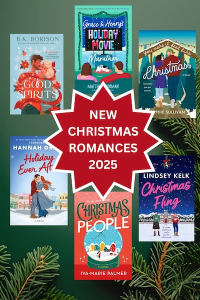 New Christmas Romances 2025. A selection of new books with pine branches