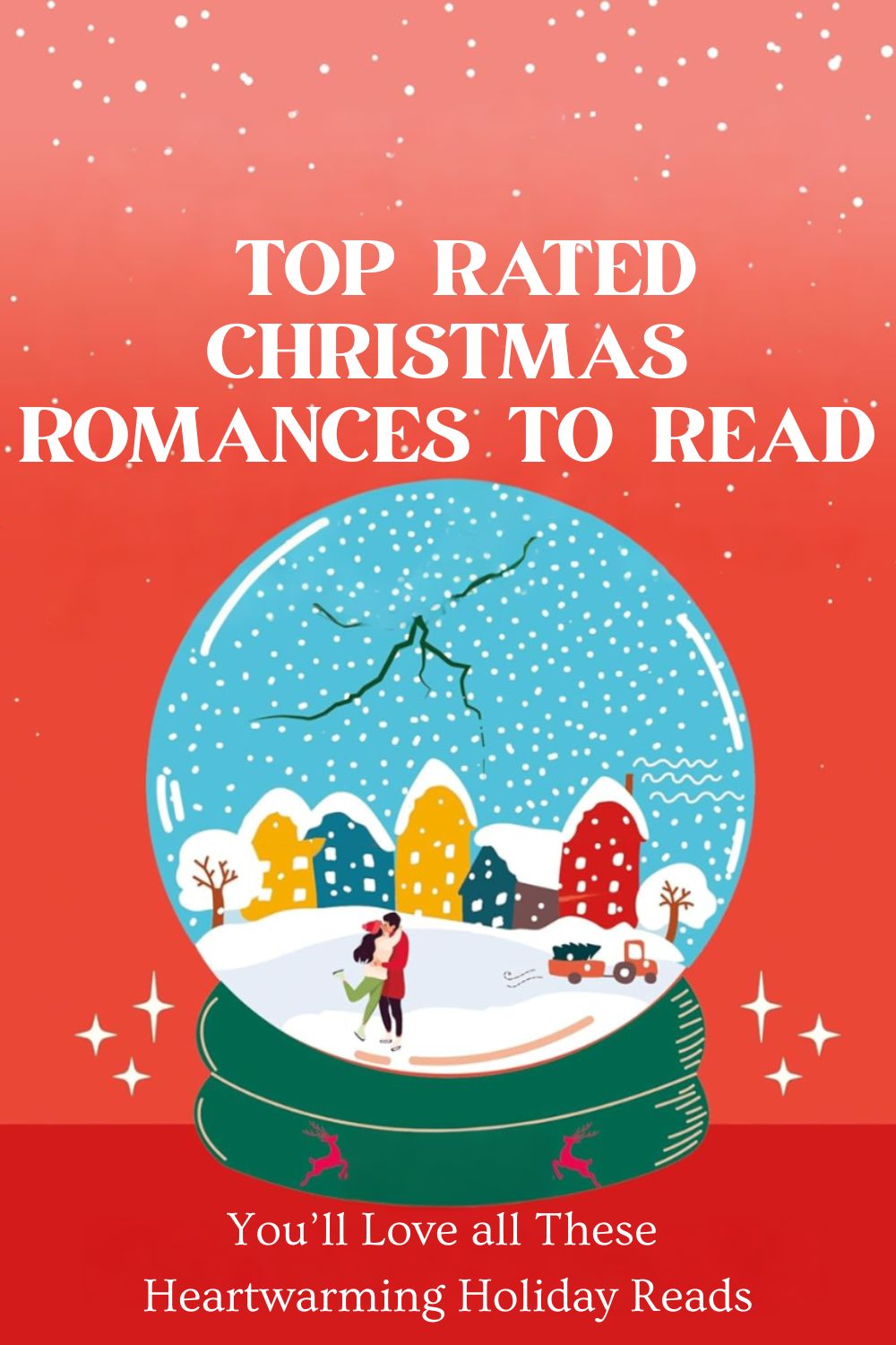 Top Rated Best Christmas Books to Read This Holiday Season: a snow globe on a red background