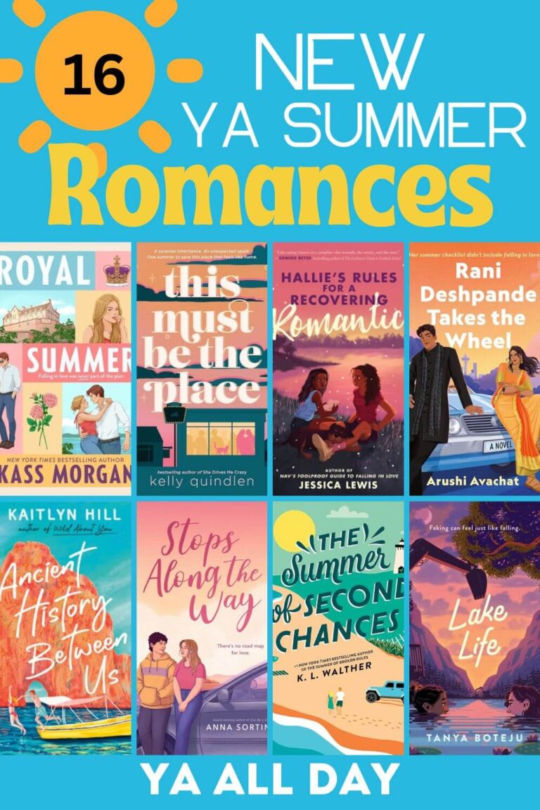 Photo Collage of 16 New YA Summer Romance Books
