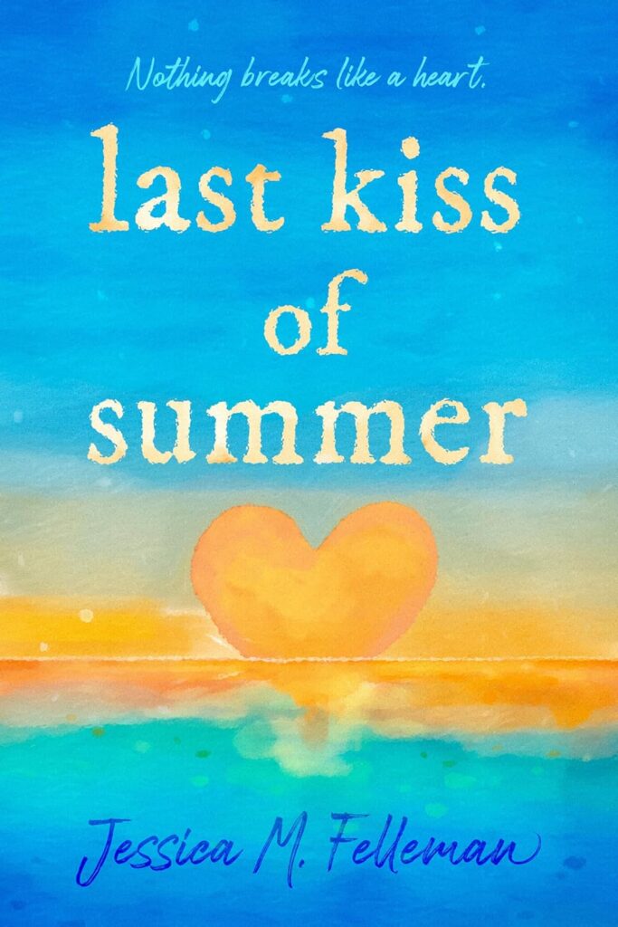 The Last Kiss of Summer cover which shows a glowing yellow heart over a painted seascape