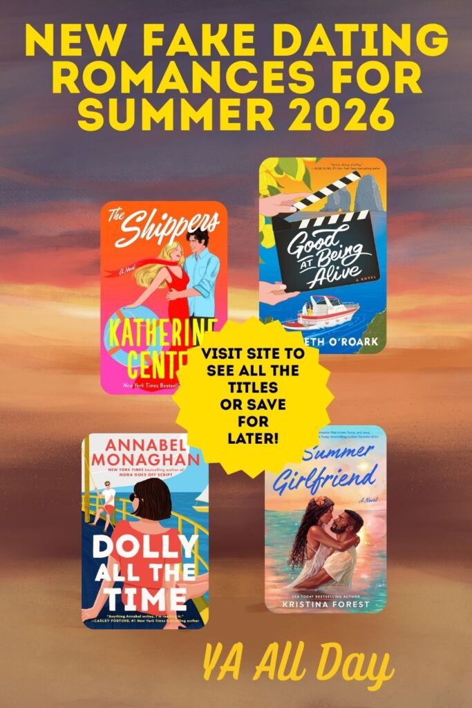 Fake Dating Romances: a moody orange and purple beach scene