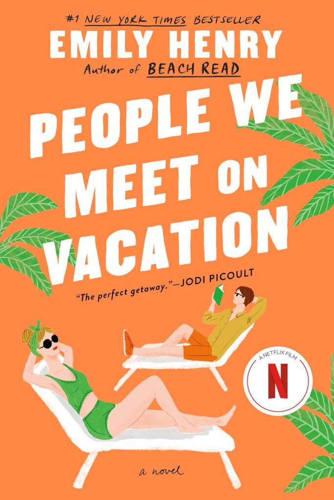 Cover of People We Meet On Vacation, which shows a man and woman in lounge chairs