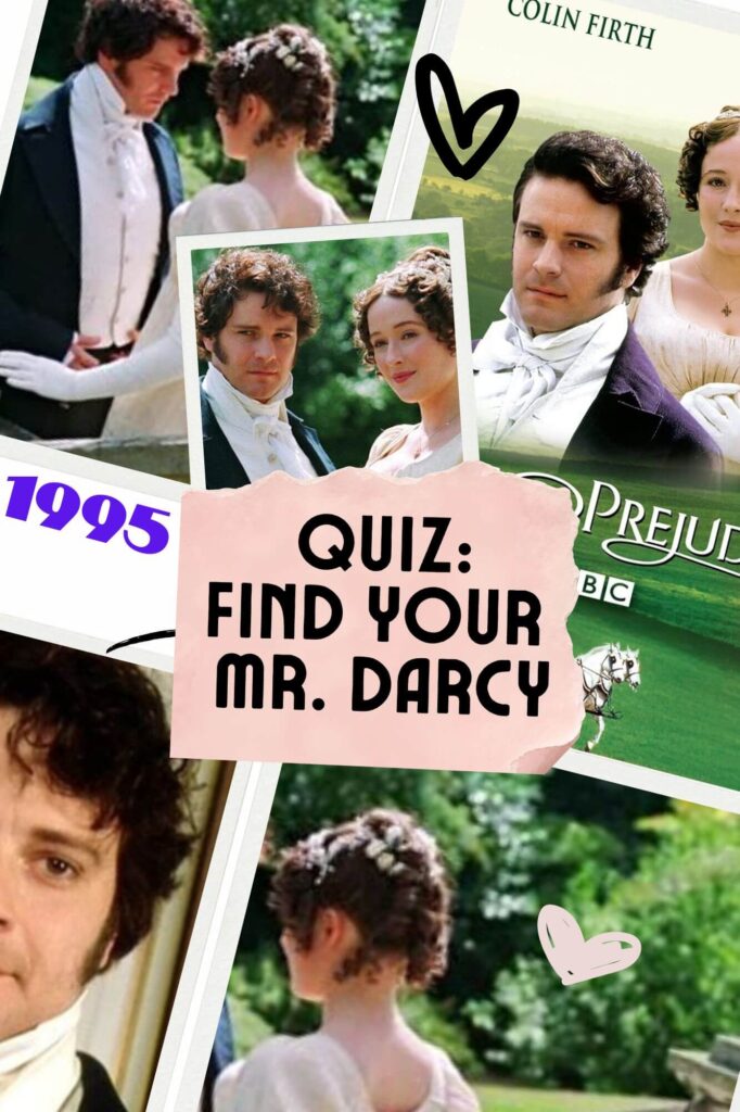 Find Your Mr Darcy: photo collage of Colin Firth in the 1995 adaptation
